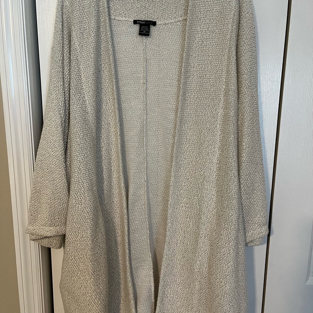 Women's oat color Sweater coat.